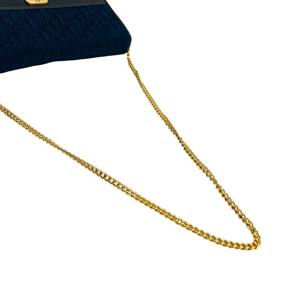 CHRISTIAN DIOR Blue Leather Trotter Shoulder Bag